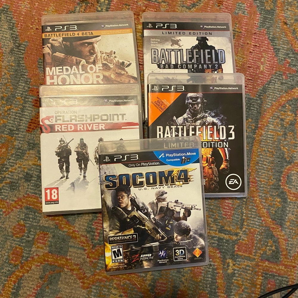 Battlefield, Socom4, Operation Flashpoint and Medal of Honor Games for PS3